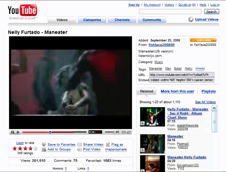 Nelly Furtado - Maneater in YouTube 2007