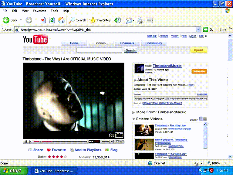 Timbaland - The Way I Are in YouTube 2007