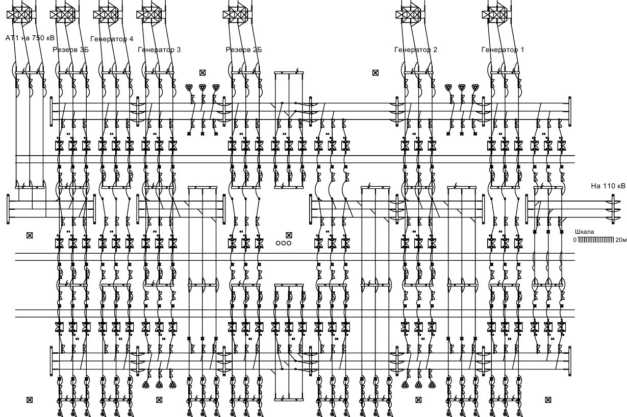 Схема электропитания и электрораспределения ОРУ 330 кВ.